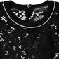 Top in pizzo floreale nero in seta