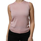Canotta senza maniche in maglia di cashmere rosa