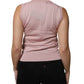 Canotta senza maniche in maglia di cashmere rosa