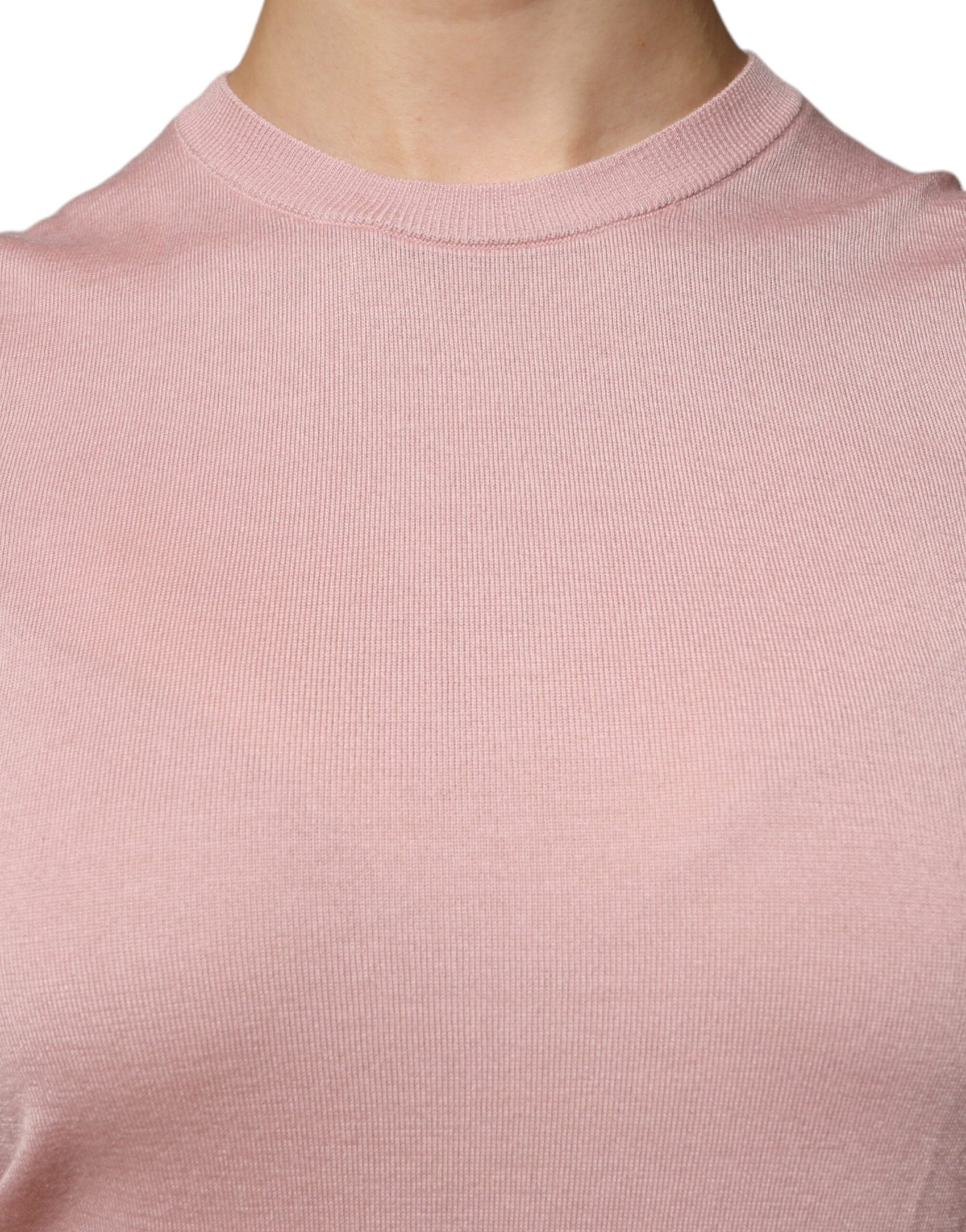 Canotta senza maniche in maglia di cashmere rosa