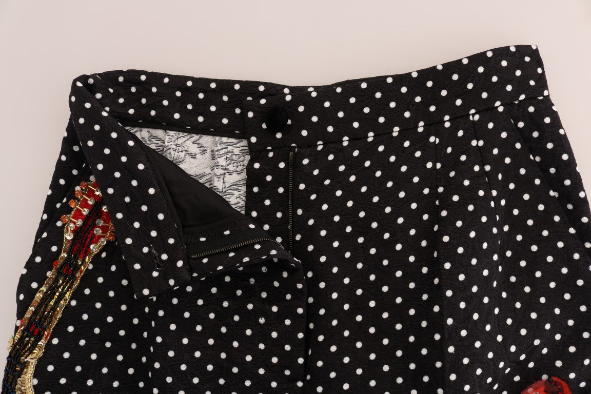 Pantaloni eleganti con pois decorati