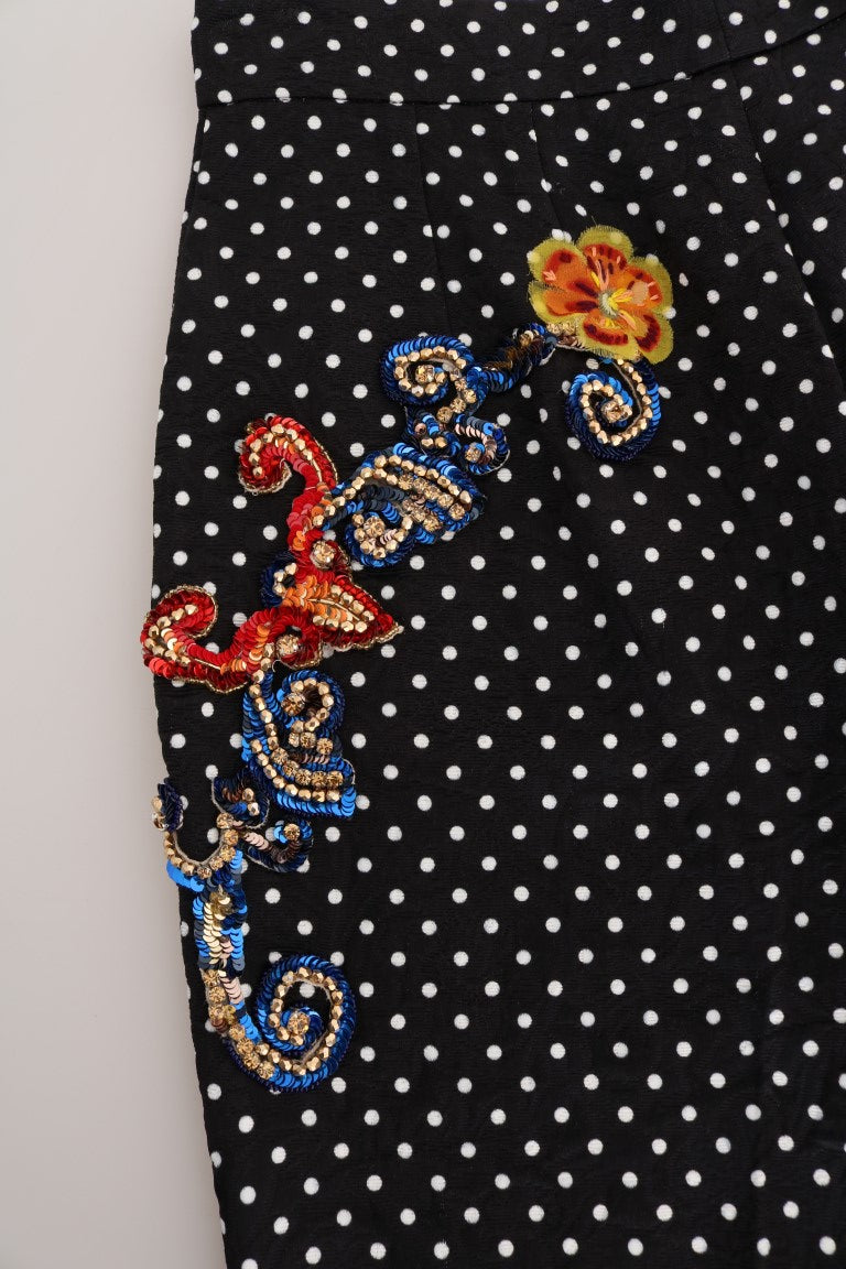 Pantaloni eleganti con pois decorati