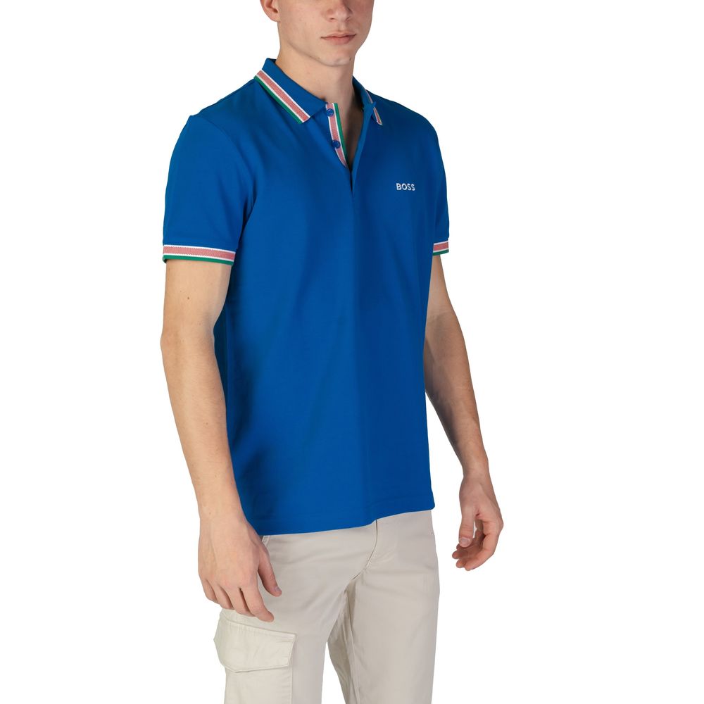 Blaues Poloshirt aus Baumwolle