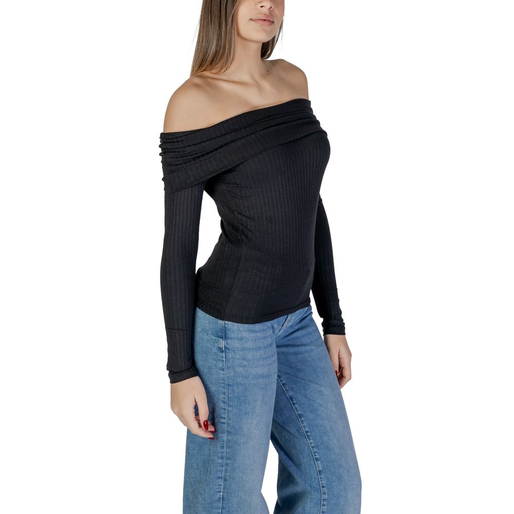Schwarze Viskose-Tops und T-Shirts
