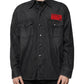Schwarzes Button-Down-Jeanshemd aus Baumwolle mit Logo