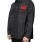 Schwarzes Button-Down-Jeanshemd aus Baumwolle mit Logo