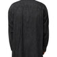 Schwarzes Button-Down-Jeanshemd aus Baumwolle mit Logo