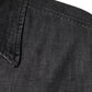 Schwarzes Button-Down-Jeanshemd aus Baumwolle mit Logo