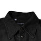 Schwarzes Button-Down-Jeanshemd aus Baumwolle mit Logo