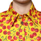 Gelbes Cherry Button Down Herren Freizeithemd