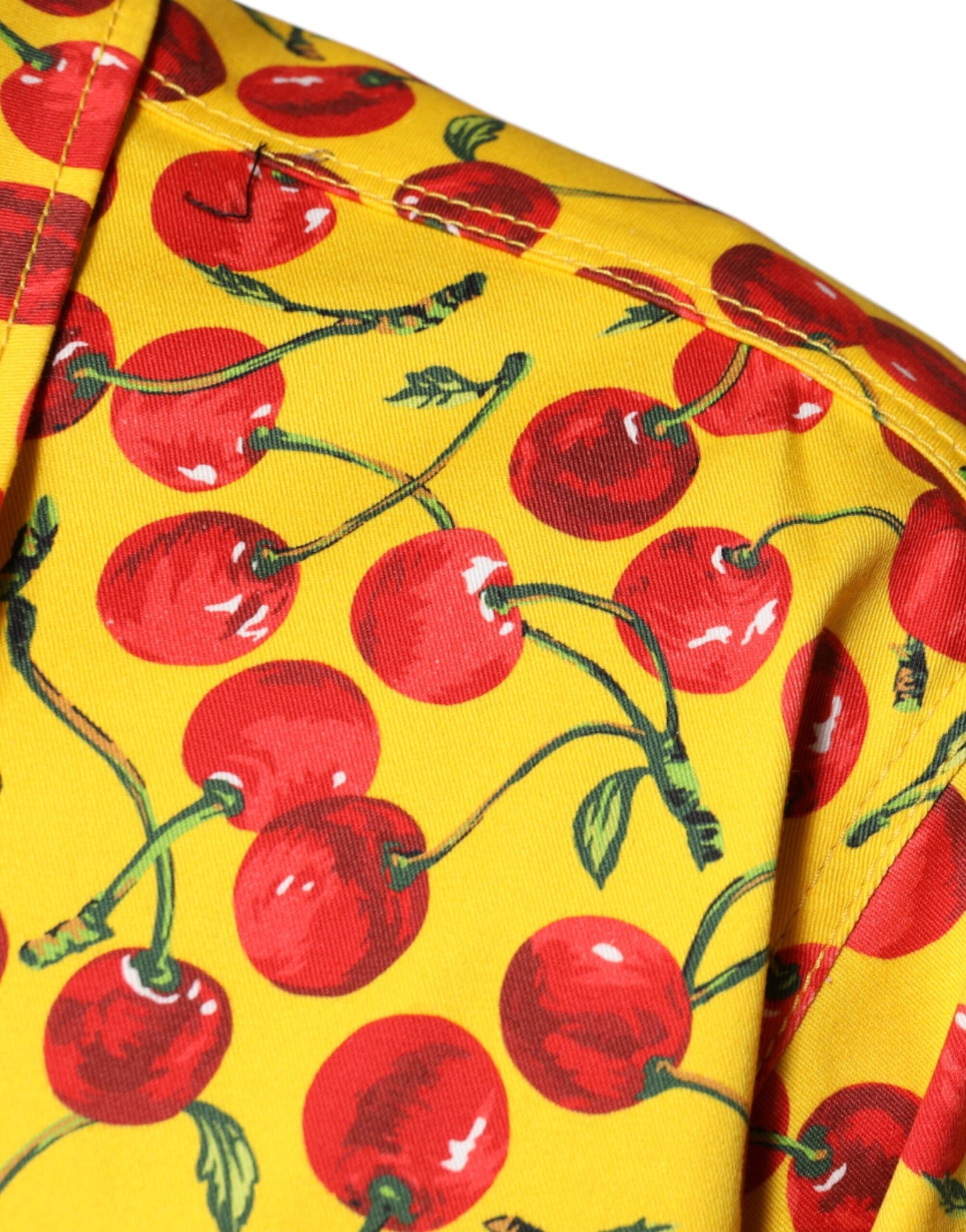 Gelbes Cherry Button Down Herren Freizeithemd