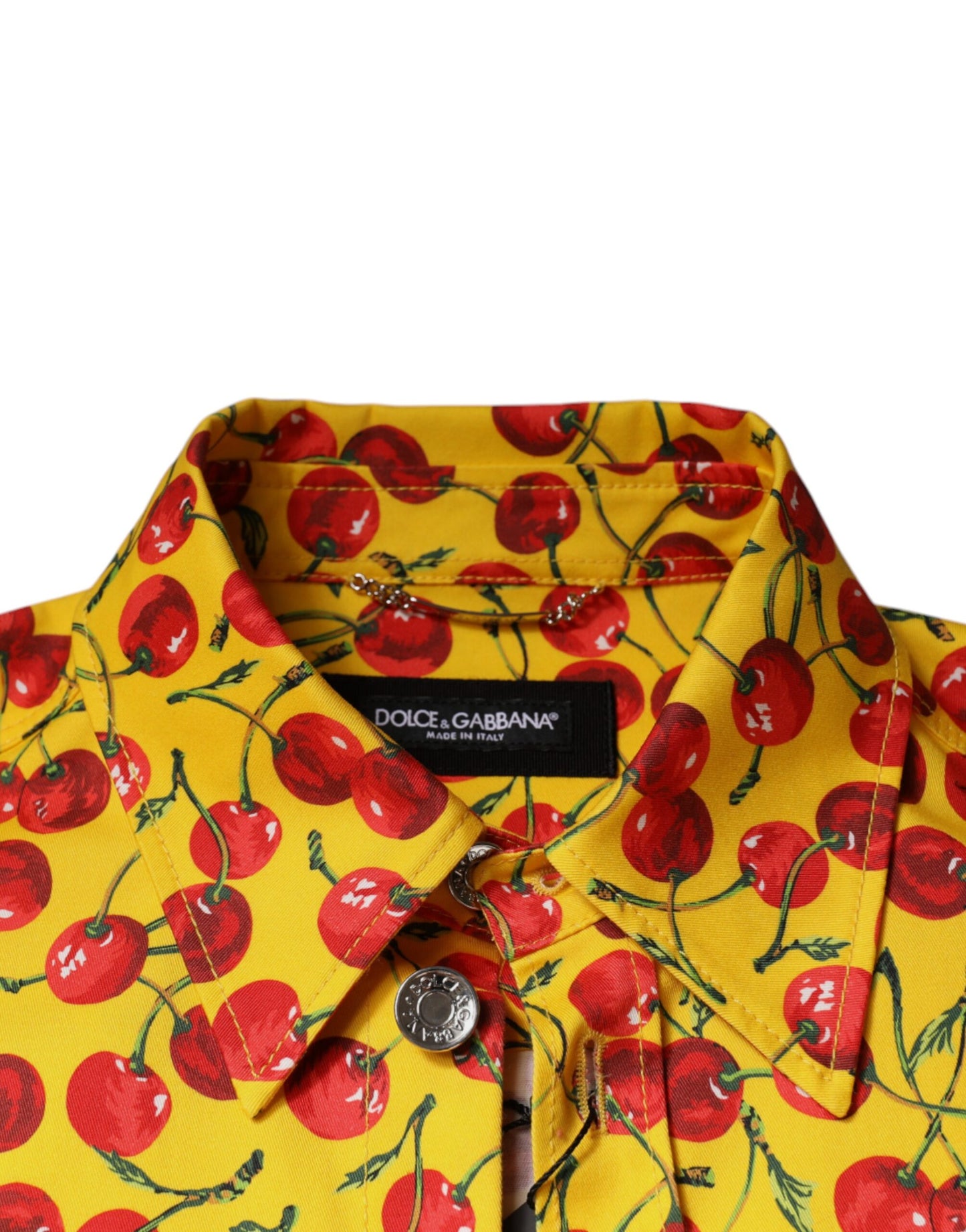 Gelbes Cherry Button Down Herren Freizeithemd