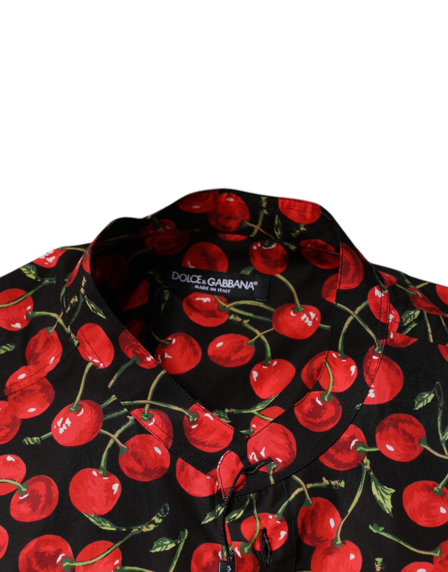 Camicia casual con bottoni in cotone color ciliegia nera