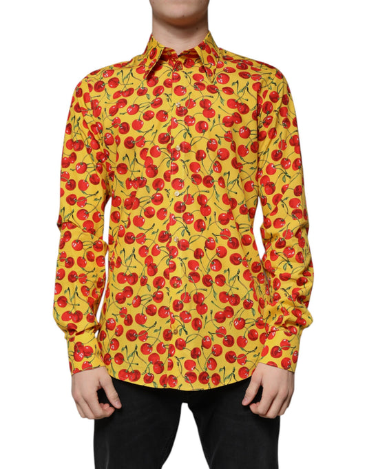 Camicia da abito MARTINI in cotone giallo ciliegia