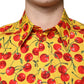 Dolce & Gabbana Yellow Cherry Cotton MARTINI Dress Shirt