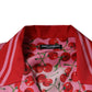 Camicia casual con bottoni in seta rosa ciliegia