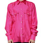 Rosa Herrenhemd mit Button-Down-Kragen aus Seide