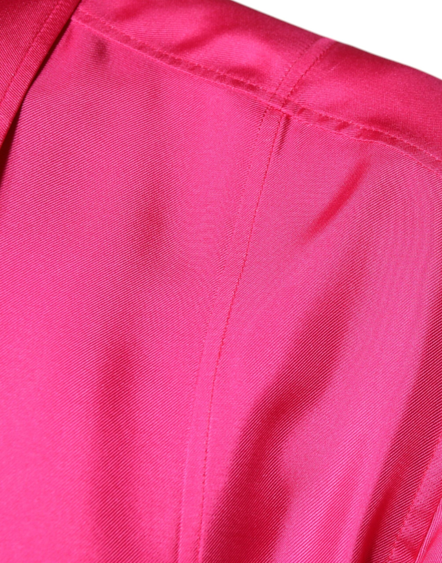 Rosa Herrenhemd mit Button-Down-Kragen aus Seide