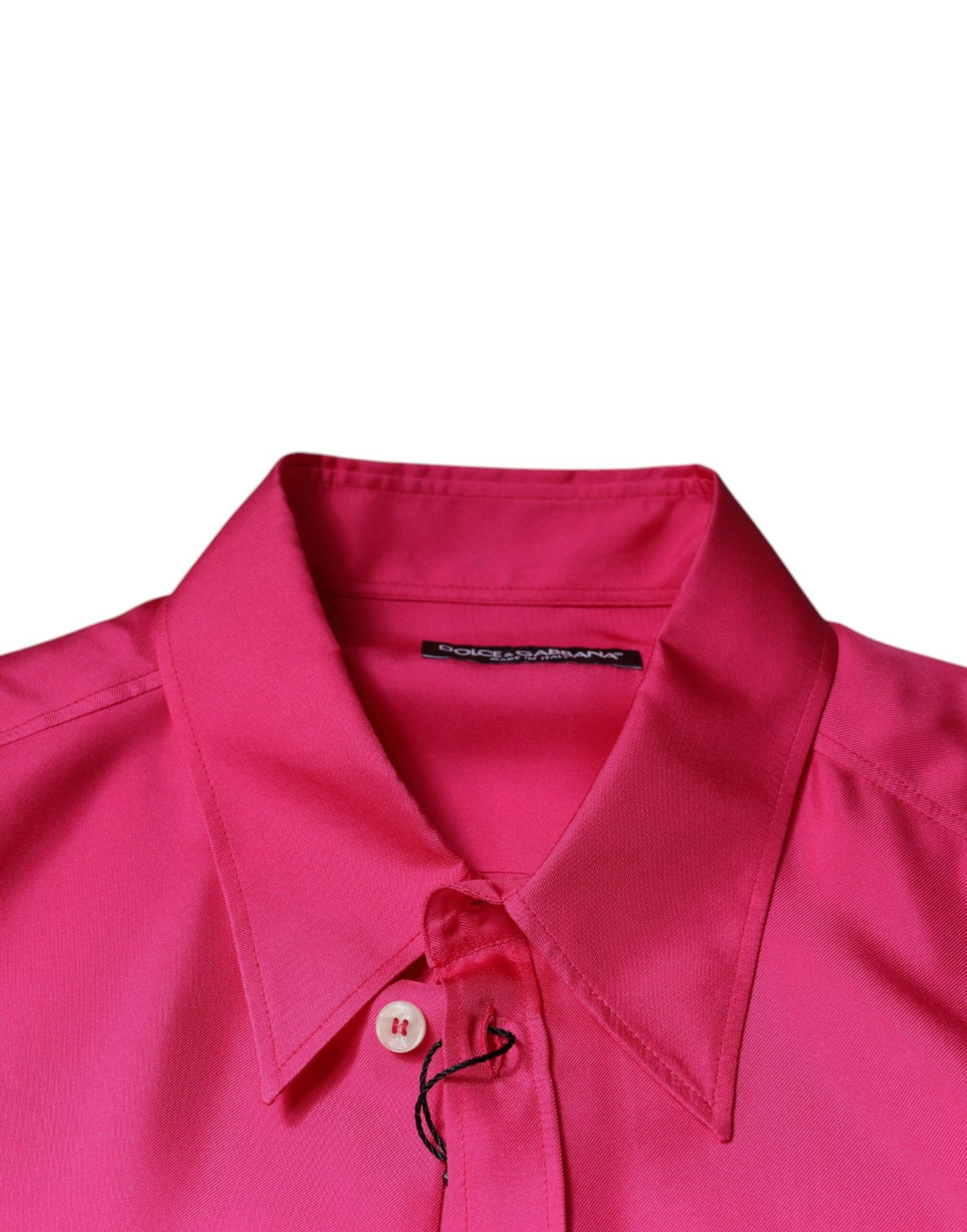 Rosa Herrenhemd mit Button-Down-Kragen aus Seide
