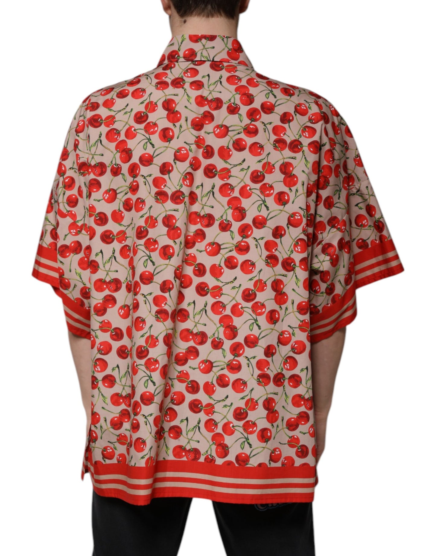 Beige Cherry Button Down Herren Freizeithemd