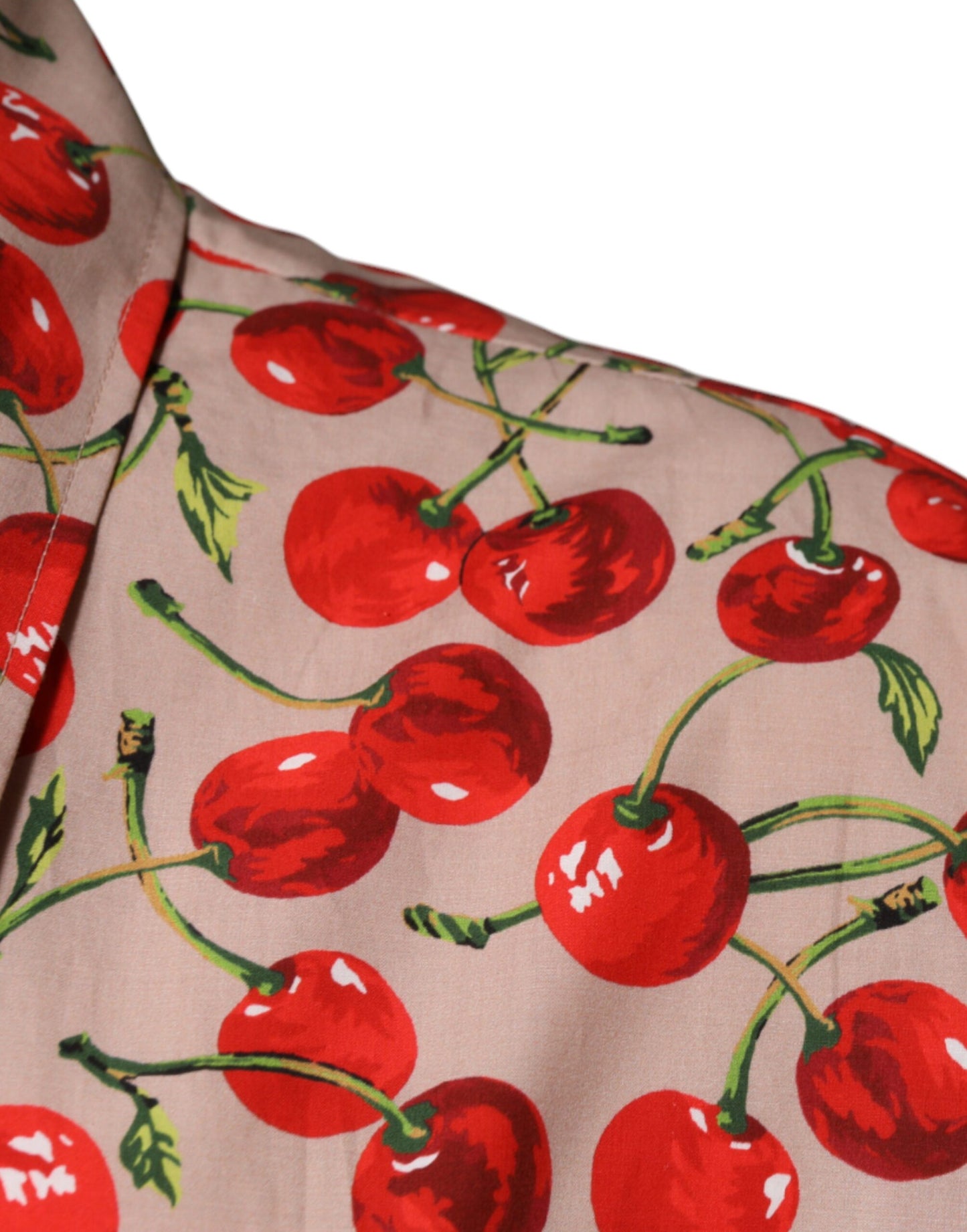 Beige Cherry Button Down Herren Freizeithemd