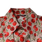 Beige Cherry Button Down Herren Freizeithemd