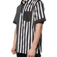 Schwarz-weiß gestreiftes Button-Down-Freizeithemd