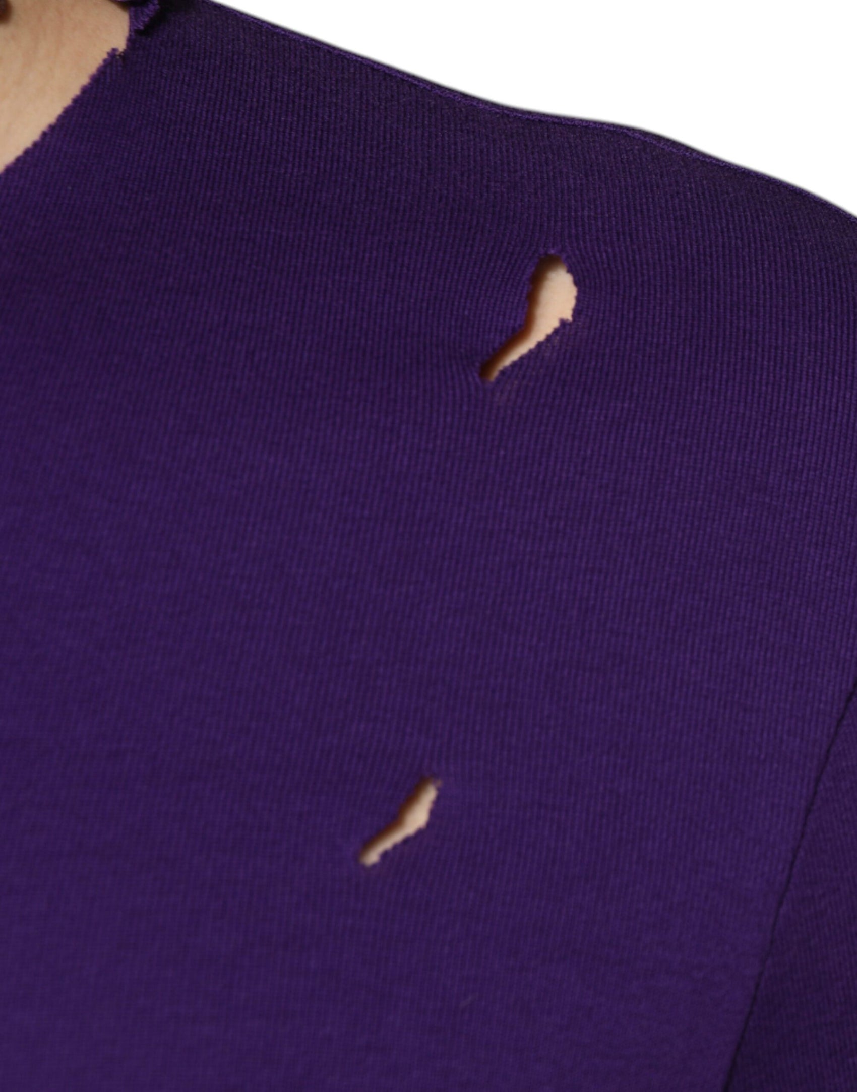 Lila Baumwollpullover mit Rundhalsausschnitt für Herren