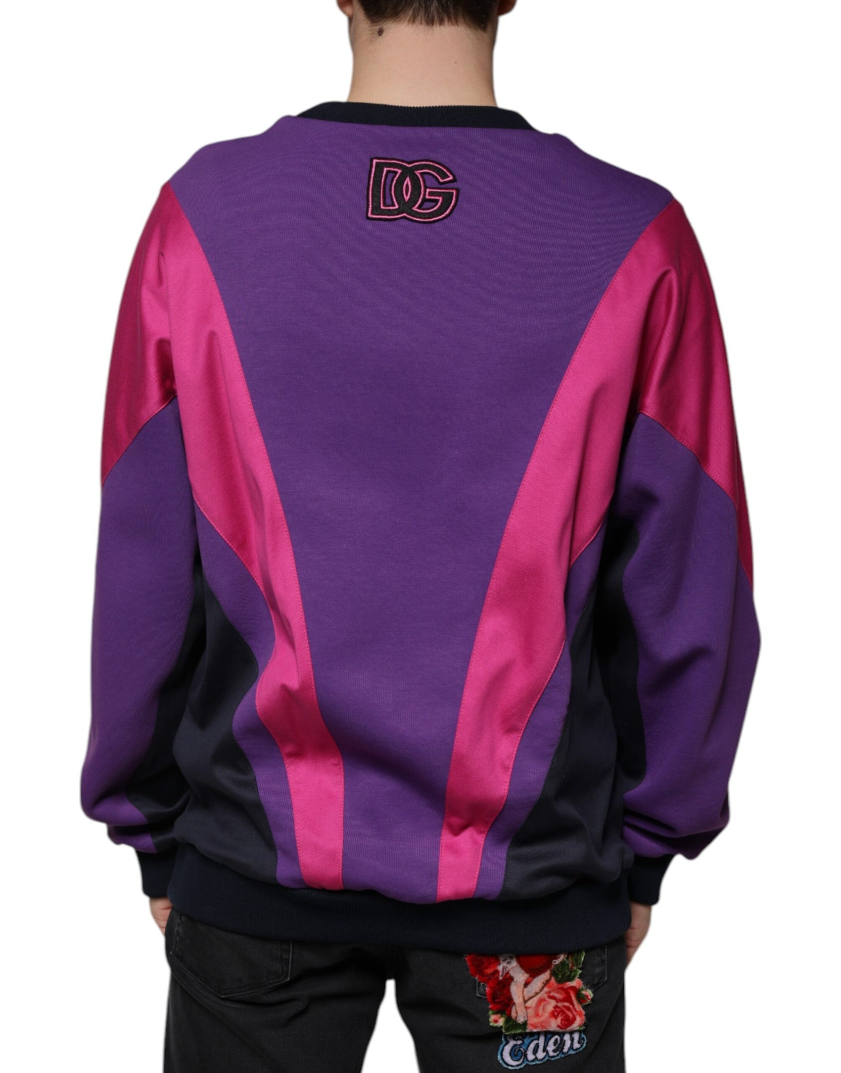 Mehrfarbiger Herren-Sweatshirtpullover mit Rundhalsausschnitt