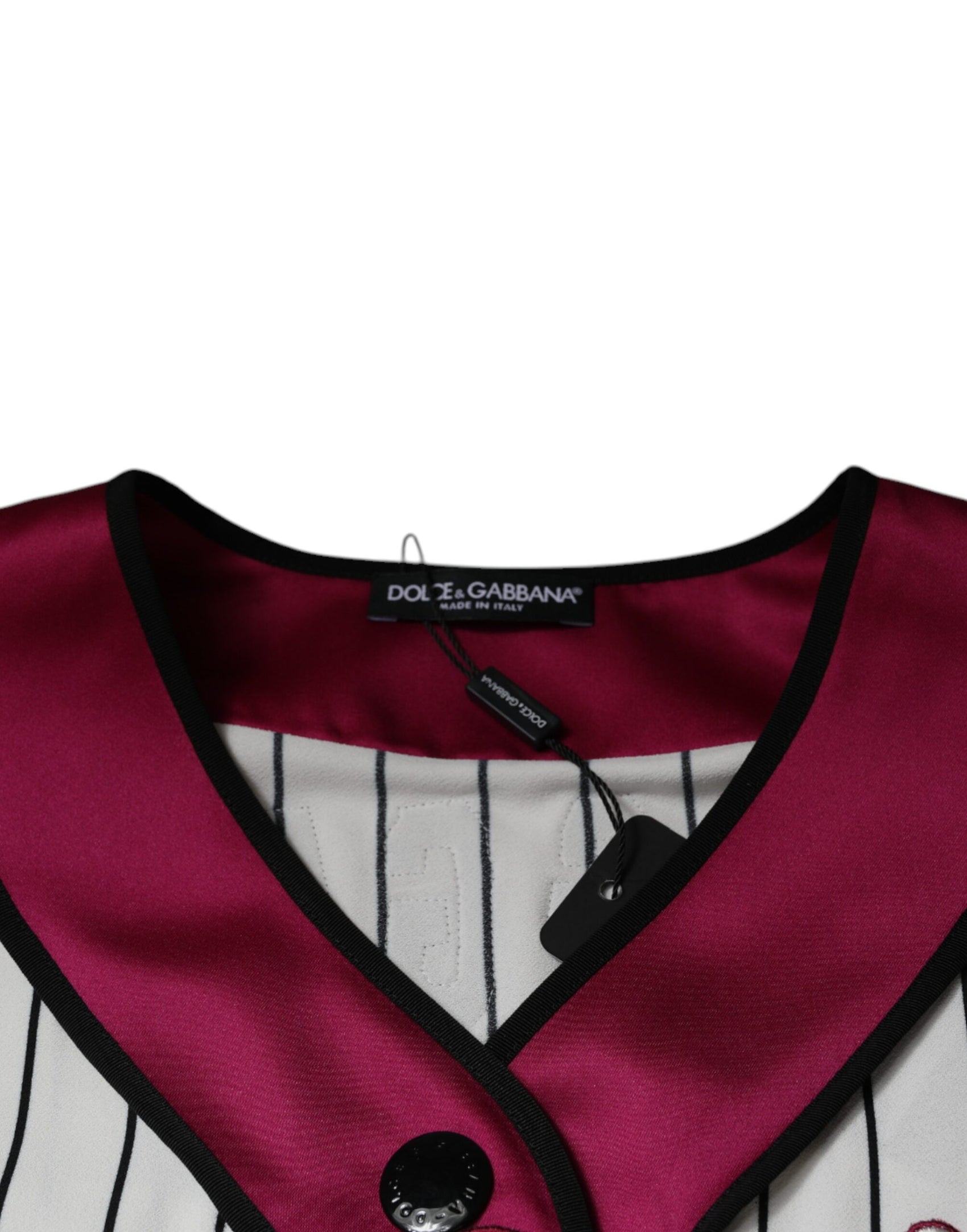 Mehrfarbiges Jersey-T-Shirt mit V-Ausschnitt und Logo