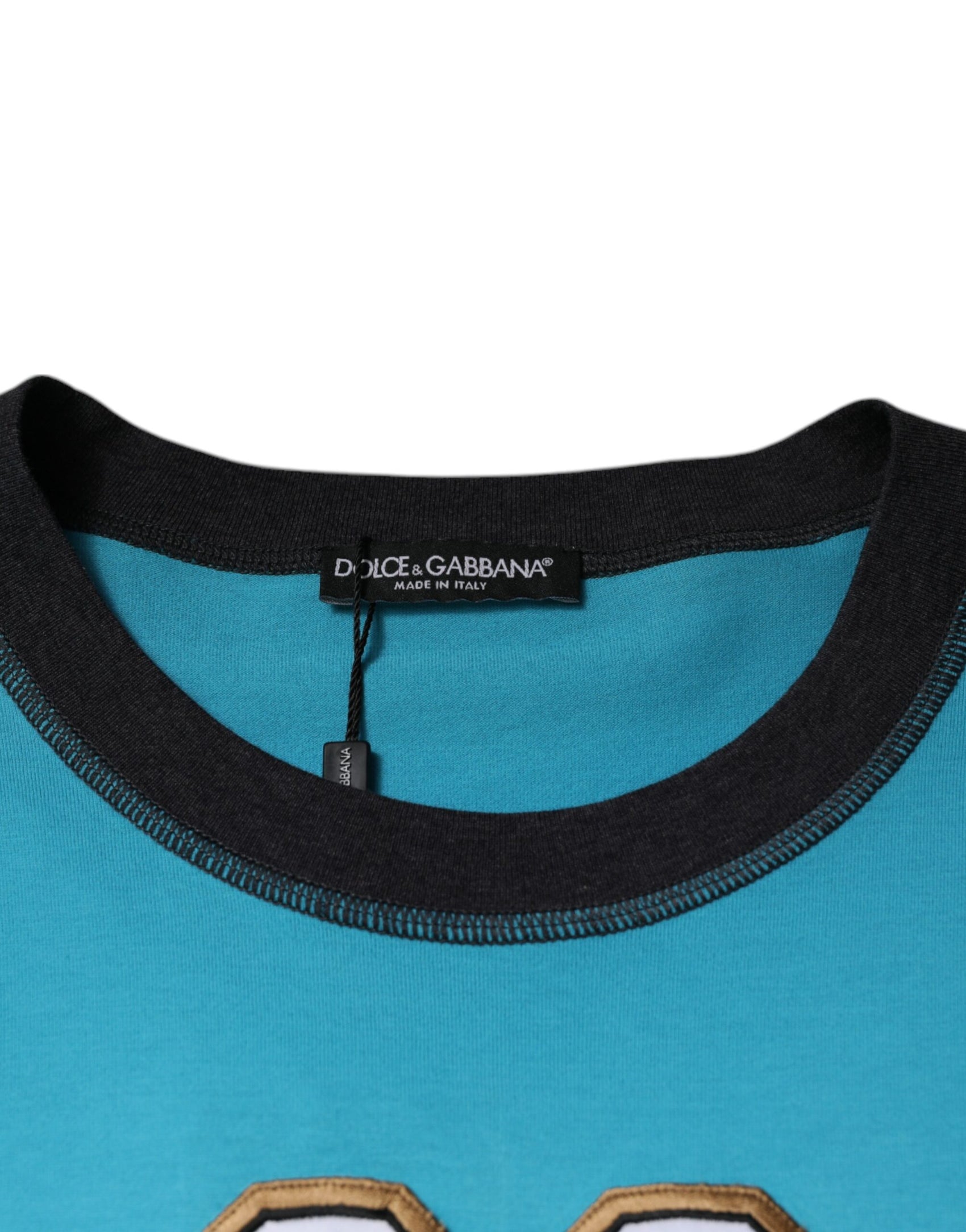 T-shirt girocollo a maniche corte con logo blu