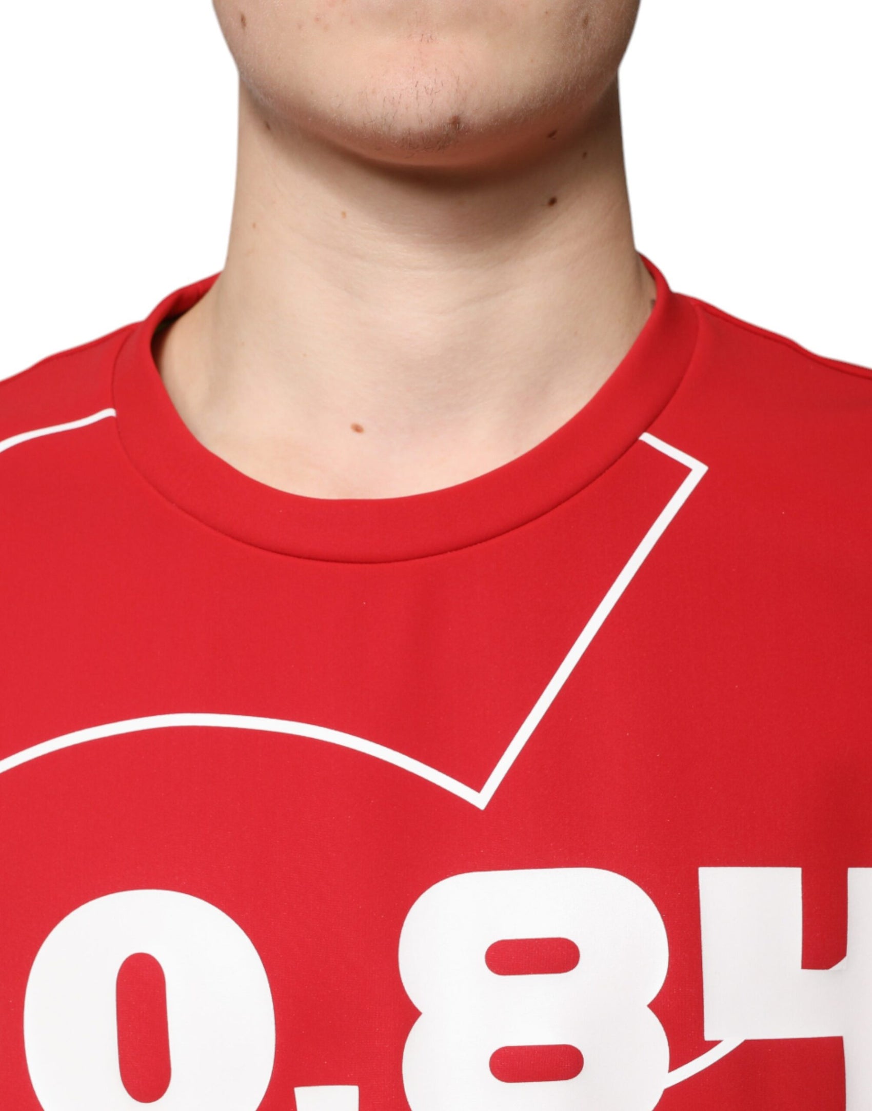 T-shirt girocollo da uomo in cotone con logo multicolore