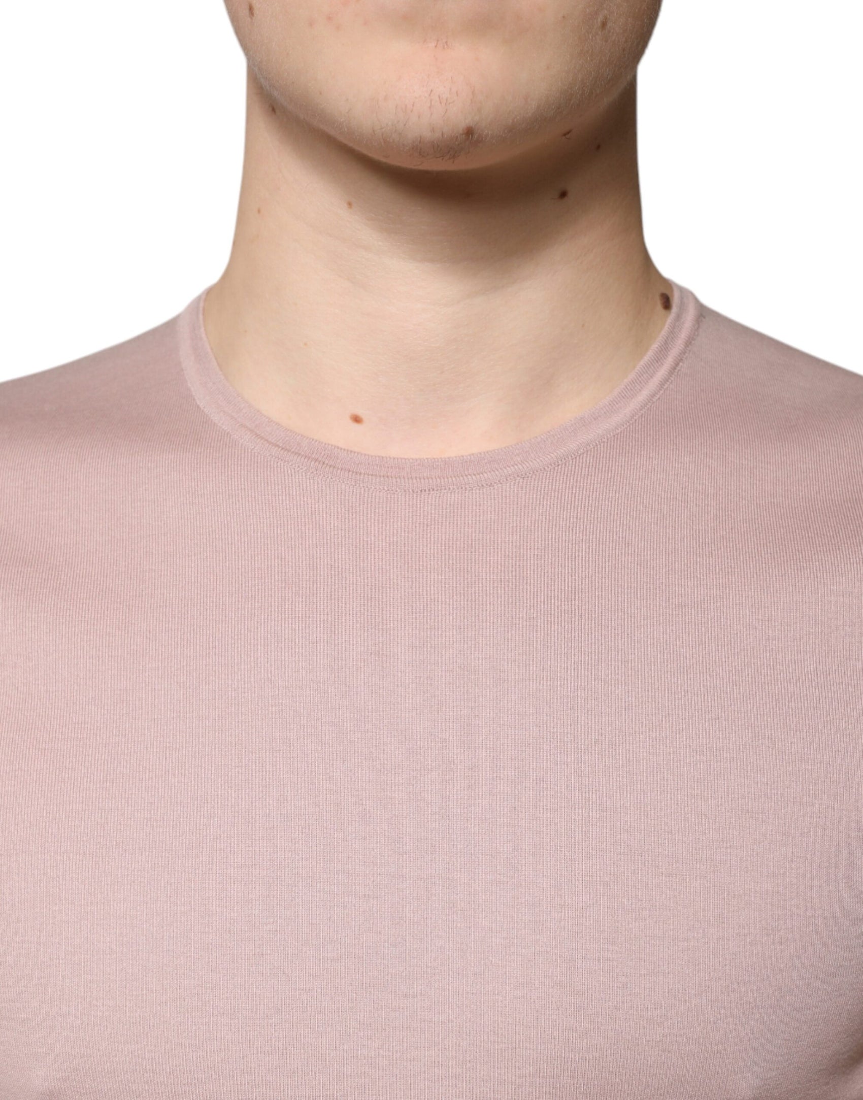 Maglietta a maniche corte in cotone marrone con scollo rotondo