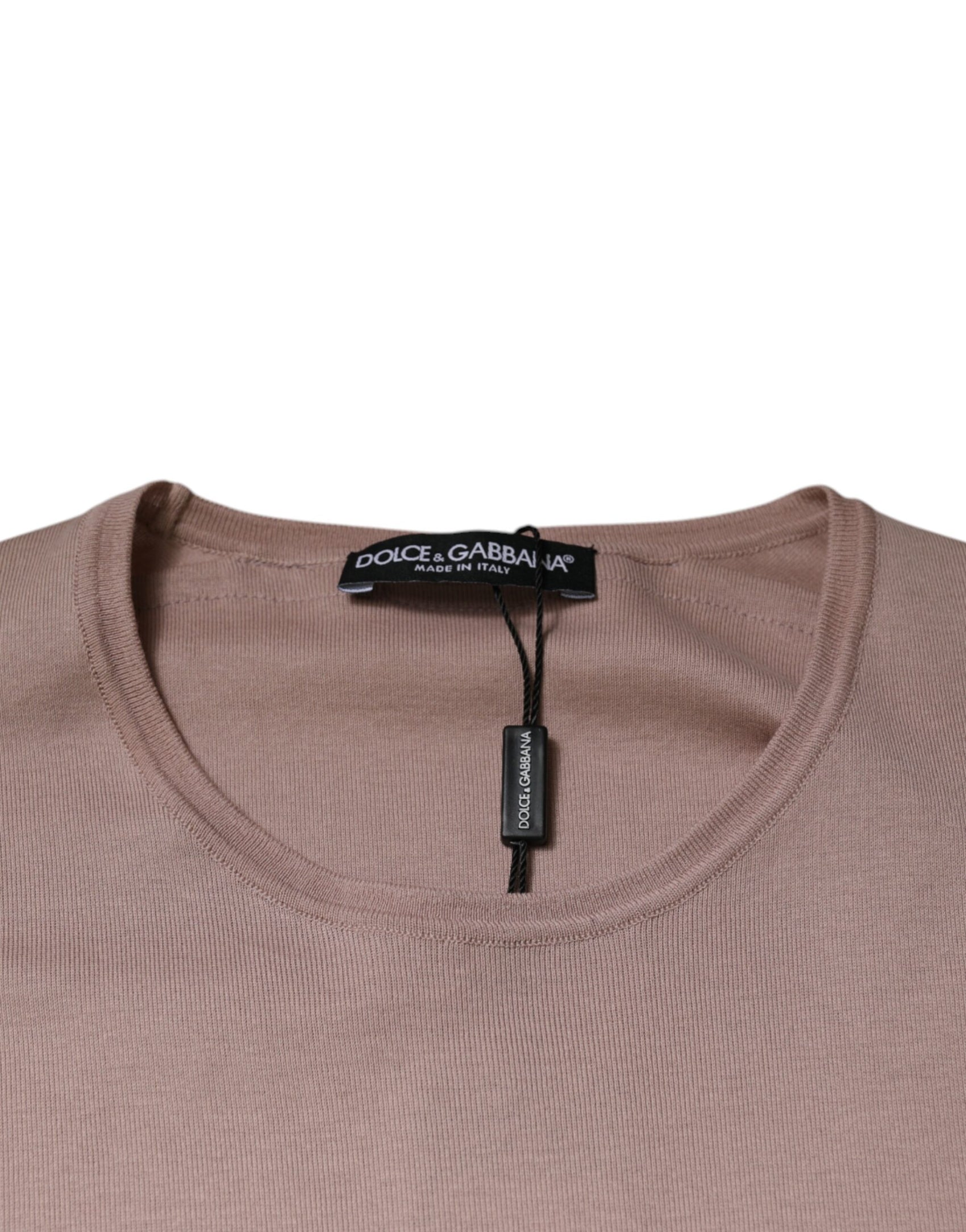 Maglietta a maniche corte in cotone marrone con scollo rotondo