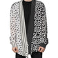 Schwarz-weißes Polka Dots Seidenhemd für Herren