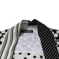 Schwarz-weißes Polka Dots Seidenhemd für Herren