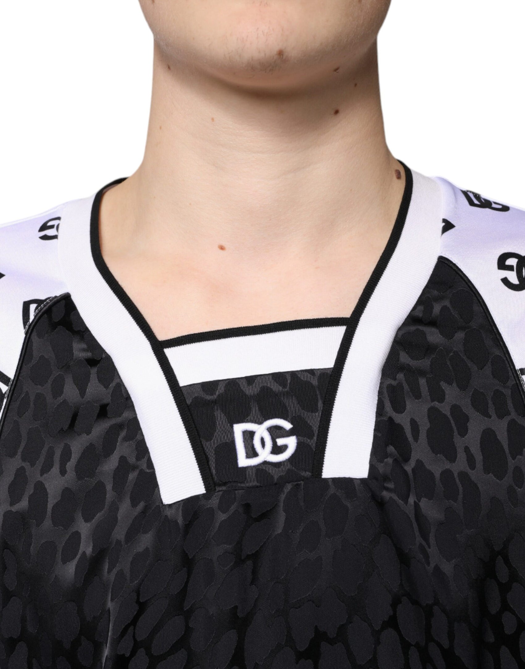 T-shirt a maniche corte da uomo con logo bianco e nero