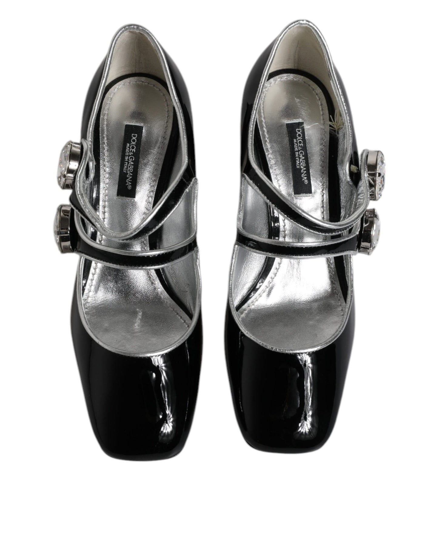 Black Patent Leather Crystal Mary Jane Pumps Shoes