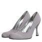 Gray Suede Leather High Heel Pumps Shoes