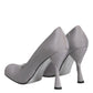 Gray Suede Leather High Heel Pumps Shoes