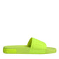 Green Rubber Slides Sandals Beachwear Shoes