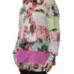 Dolce & Gabbana Multicolor Floral Patchwork Ascot Collar Top