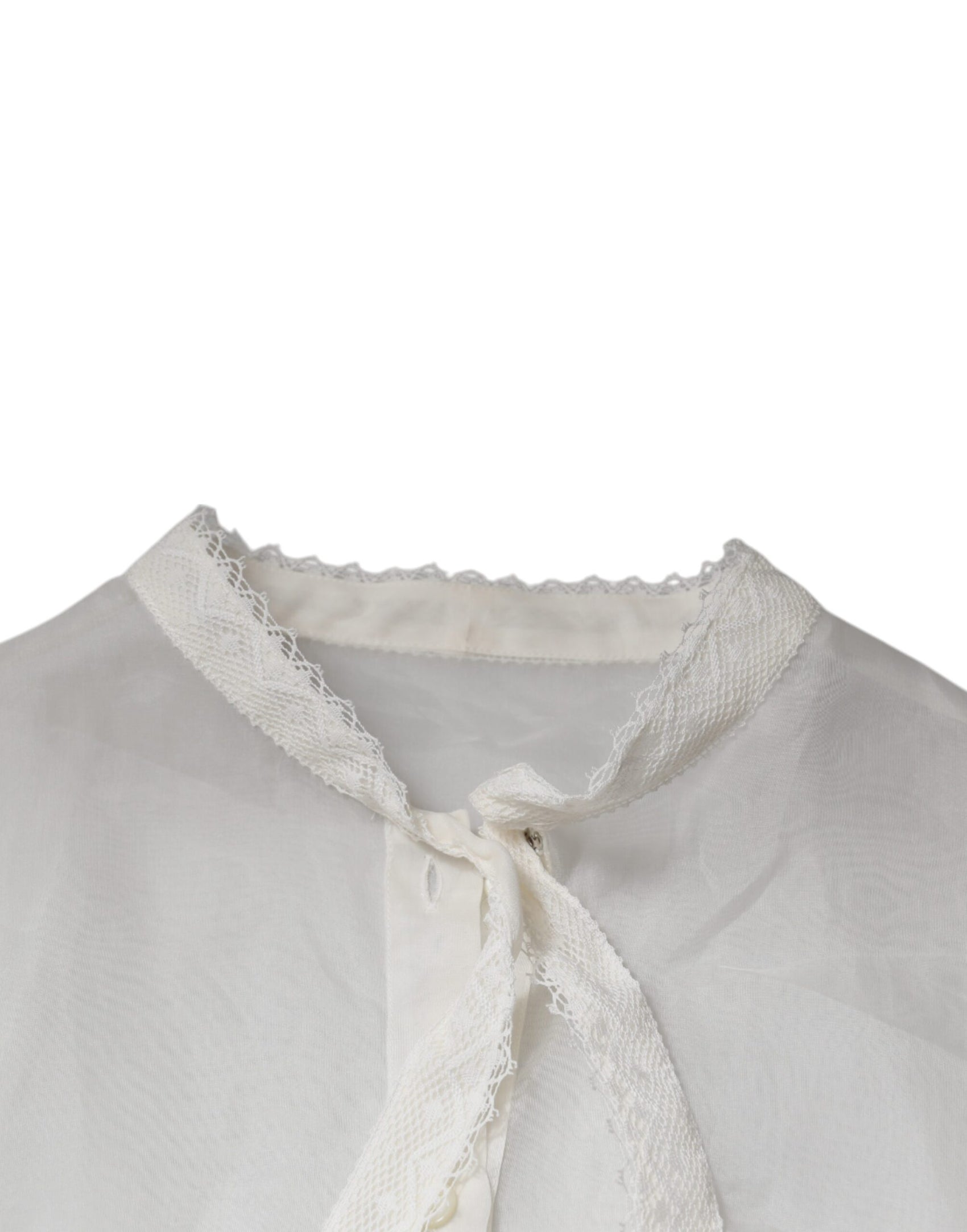 Top camicetta a maniche lunghe con colletto ascot bianco
