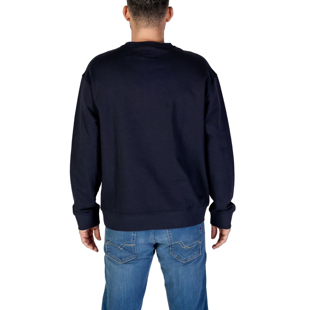 Blauer Baumwollpullover