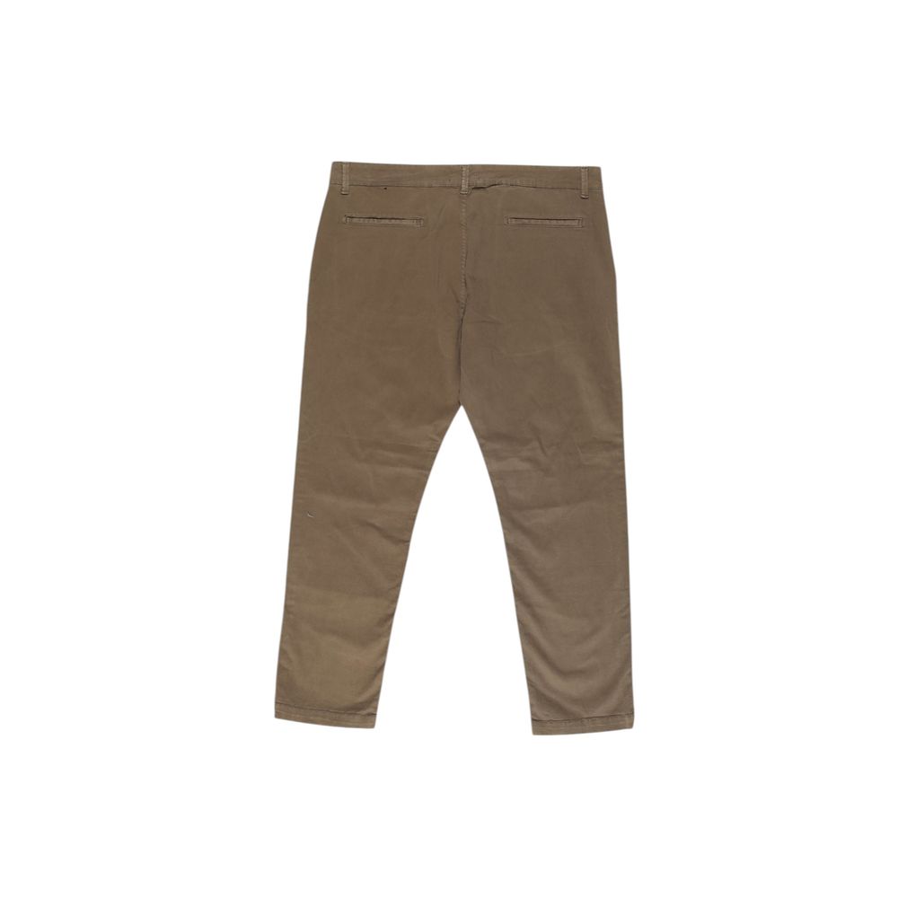Beige Baumwolljeans und Hose