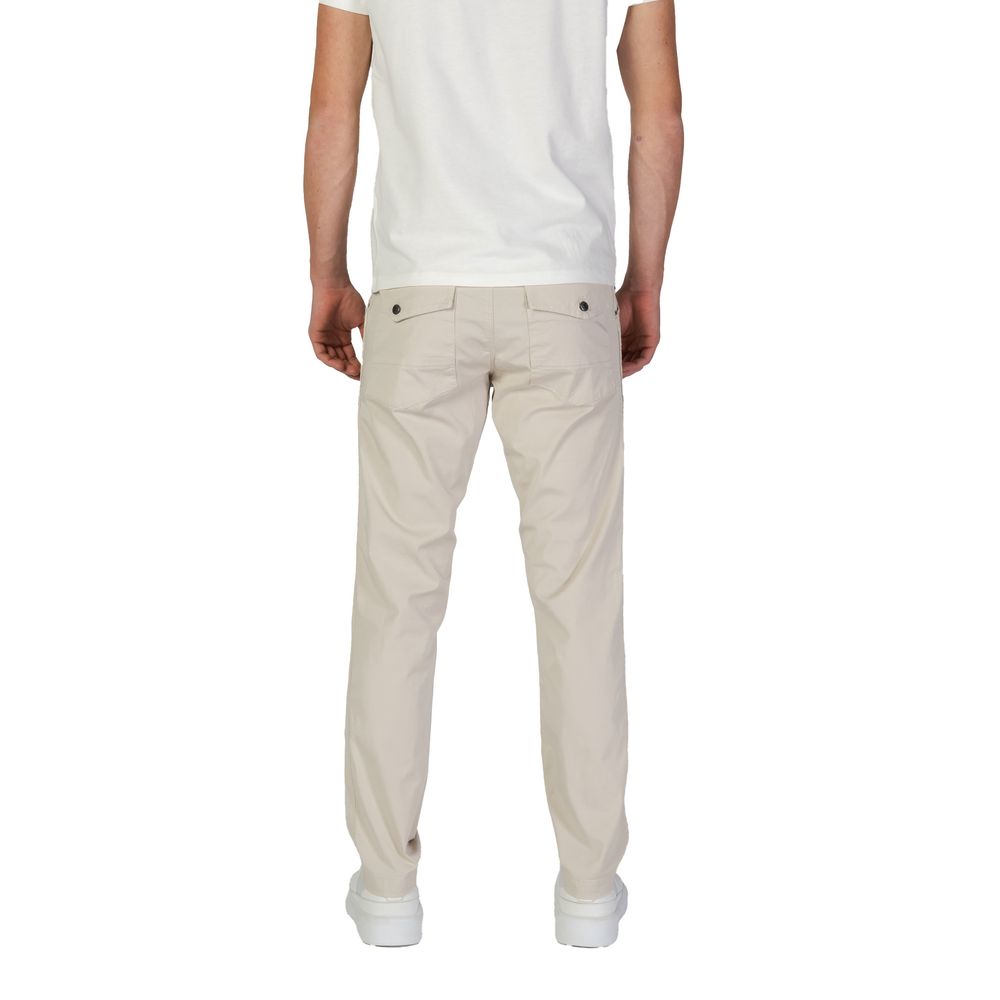 Beige Baumwolljeans und Hose