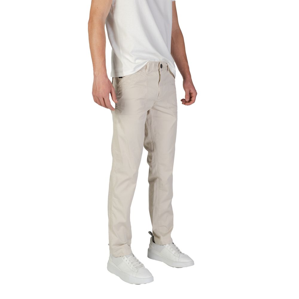 Beige Baumwolljeans und Hose