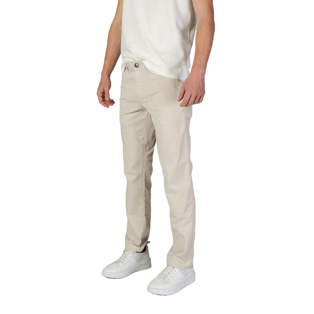 Beige Baumwolljeans und Hose