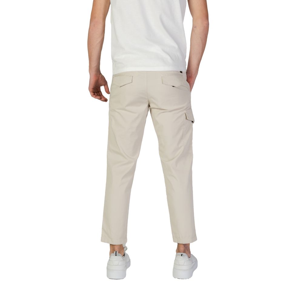 Beige Baumwolljeans und Hose