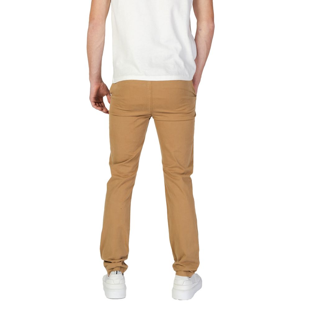 Beige Baumwolljeans und Hose